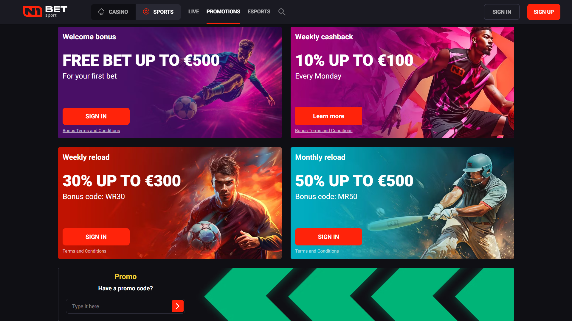 بونوس های سایت n1bet
